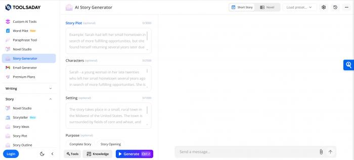 Toolsaday AI Story Generator